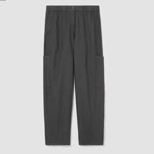 Eileen Fisher Cotton Hemp Stretch Lantern Pant S M 8 Graphite